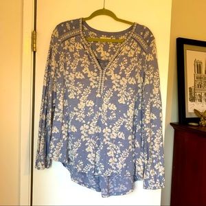 Blue and white Lucky Brand top in XL